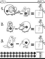 Image showing subtraction game for coloring