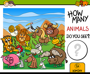 Image showing count animals game for kids