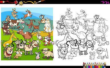 Image showing dog characters coloring page