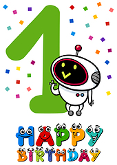 Image showing first birthday cartoon design