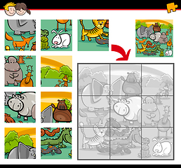 Image showing jigsaw puzzle with animals