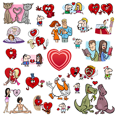 Image showing valentine cartoons set