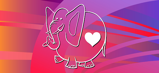 Image showing valentine card with elephant