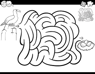 Image showing maze game coloring page