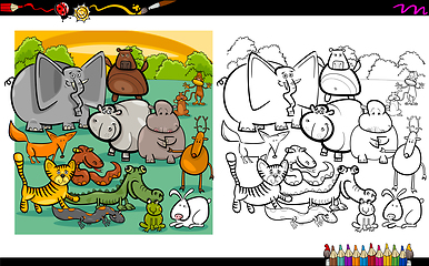 Image showing wild animals coloring page