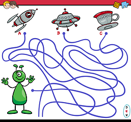 Image showing path maze game with alien