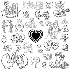 Image showing cartoon valentines  set