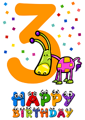 Image showing third birthday card design