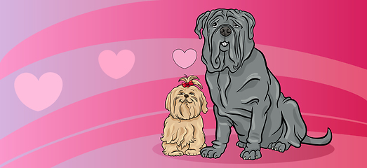 Image showing dogs in love valentine card