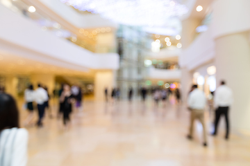 Image showing Blurred image of shopping mall and people