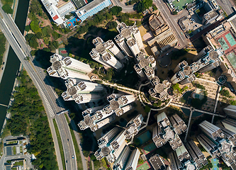 Image showing Top view of hong kong urban