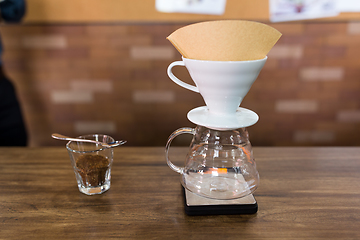 Image showing Hand drip coffee in cafe