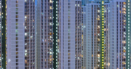 Image showing Building facade at night