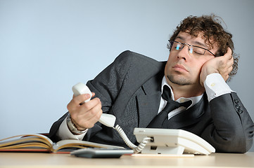 Image showing Lazy businessman