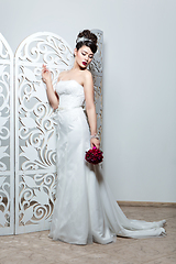 Image showing beautiful girl in wedding gown