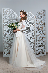 Image showing beautiful girl in wedding gown