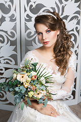 Image showing beautiful girl in wedding gown