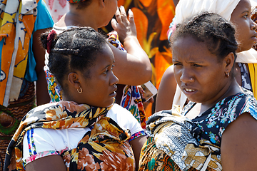 Image showing Malagasy woman waiting for transport ship, Nosy Be, Madagascar