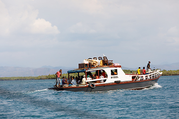 Image showing Malagasy freighter ship in Nosy Be bay, Madagascar