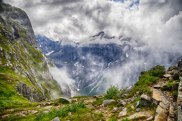 Image showing Troll Wall Trolltindene  landscape from view point