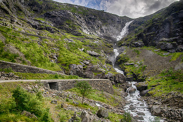 Image showing Waterfall in Norway summer travel