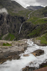 Image showing Waterfall in Norway summer travel