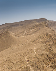 Image showing Hiking in israeli stone desert