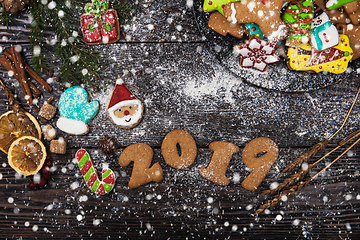 Image showing Different ginger cookies 2019 year