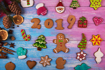 Image showing Gingerbreads for new 2019 years