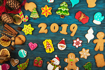 Image showing Gingerbreads for new 2019 years