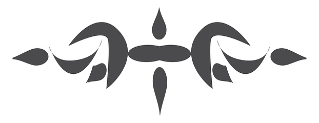 Image showing A black geometrical shaped tattoo design that has different sign