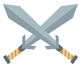 Image showing Clipart of two crossed swords pointing up vector or color illust