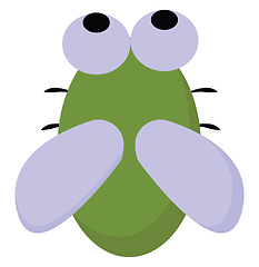 Image showing Cartoon cute-little green bug vector or color illustration