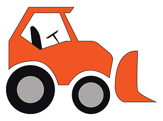 Image showing Orange eskalator car with steering wheel vector or color illustr