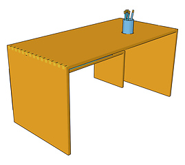 Image showing A wooden table vector or color illustration