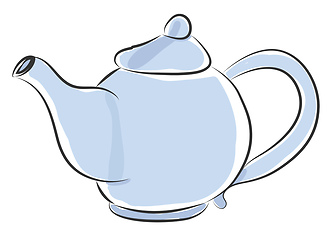 Image showing Blue teapot with yellow and orange detailes vector illustration 