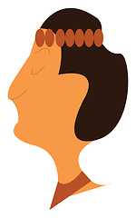 Image showing A woman with brown head gear vector or color illustration