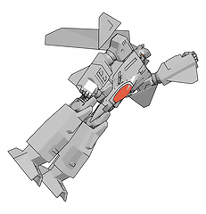 Image showing Grey fantasy robot vector illustration on white background