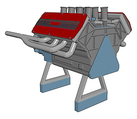 Image showing Different parts of engine vector or color illustration