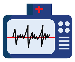 Image showing Blue color electrocardiogram with normal ECG vector or color ill