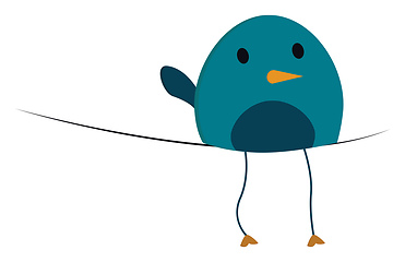 Image showing A bluebird perched on a string vector or color illustration