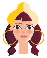 Image showing Beautiful women wearing bandana vector or color illustration