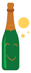 Image showing A champagne smilling vector or color illustration