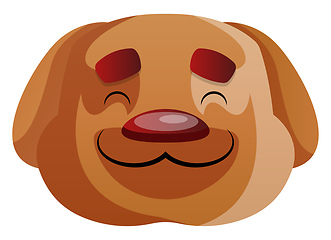 Image showing Brown cartoon dog vector illustartion on white background