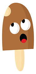 Image showing A brown popsicle ice cream vector or color illustration