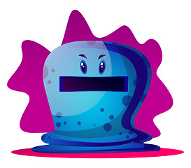 Image showing Angry blue cartoon monster vector illustartion on white backgrou