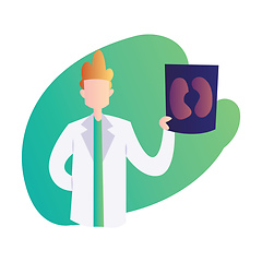 Image showing Male doctor holding a scan minimalistic vector character illustr