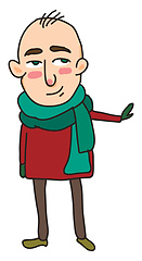 Image showing Bald man vector or color illustration