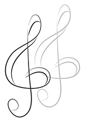 Image showing Simple violin key vector illustration on white background 