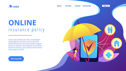 Image showing On-demand insurance concept landing page.